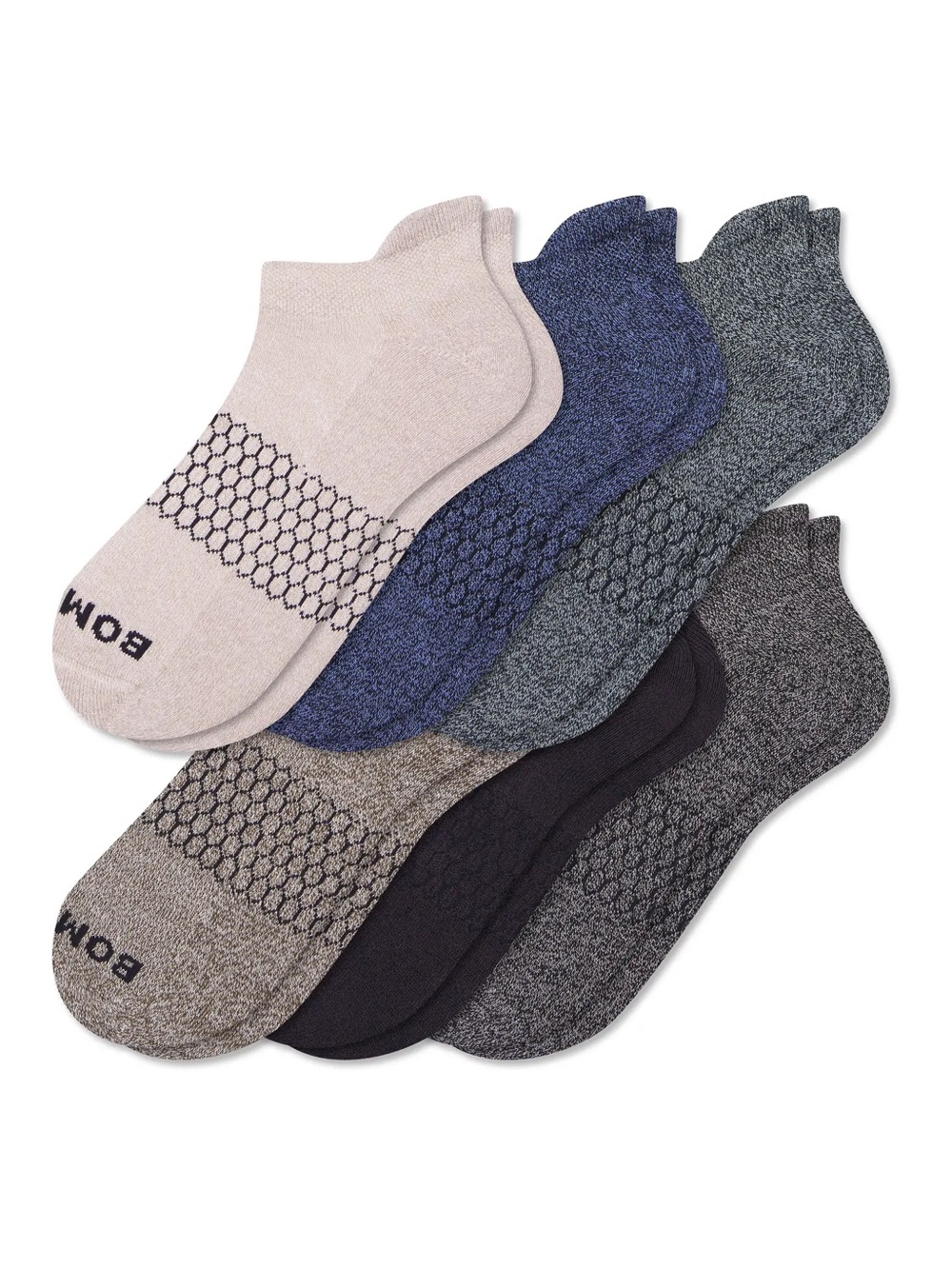 Bombas Men's No-Show Sock 6-Pack - Cream, Navy, Gray, Tan, Black